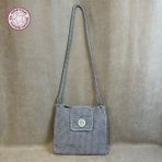 Uretti - Hülya 6683 6717 El Örgüsü Gri Makrome Ip Kadın Omuz Çantası - 26x26