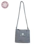 Uretti - Hülya 6683 6717 El Örgüsü Gri Makrome İp Kadın Omuz Çantası
