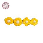 Uretti - Hülya 6683 7338 El Yapımı Polimer Kil Sarı Papatya Çiçeği Tasarımlı Saç Tokası / 8 Cm