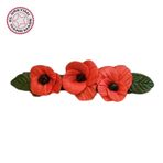 Uretti - Hülya 6683 8385 El Yapımı Polimer Kil Kırmızı Gelincik Çiçeği Tasarımlı Saç Tokası / 8 cm
