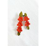Uretti - Hülya 6683 8715 El Yapımı Taşlı Çiçek Desenli Polimer Kil 2’li Set Klipsli Saç Tokası / 8 cm - 6 cm