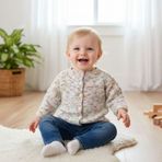 Uretti - Kadir 7704 1722 El Örgüsü Ebruli Kız Bebek Hırkası / 1 - 2 Yaş