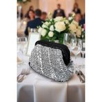 Uretti - Nazlı 4607 0445 El Yapımı Metalik ve Rafya İp Burslu Clutch Çanta / 24 x 15 cm
