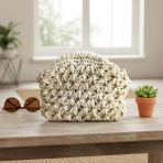 Uretti - Nazlı 4607 6163 El Yapımı Rafya Ip Clutch Çanta / 19 x 26 cm - Bej