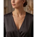 Uretti - Nerman 4053 9658 Çelik İnce Gold Uzun Zincir Kolye