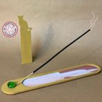 Uretti - Pınar 6606 El Yapımı Bohem Tarzı Tütsü Kayığı - 5 x 25 cm / Sarı Kedi Kitap Ayracı