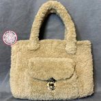 Uretti - Saime 7243 El Yapımı Peluş Ip Kadın El Çantası - 88-Taba