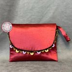 Uretti - Saime 7243 El Yapımı Saten Kumaş Portföy Çanta - Bordo