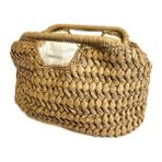 Uretti - Şennur 3131 2264 El Örgüsü Burs Kapamalı Kahverengi Rafya Ip Clutch Çanta / 38 cm x 21 cm - 38 x 21 cm