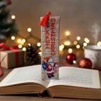 Uretti - Sibel 2453 5280 El Yapımı Kanaviçe Işlemeli Noel Baba Temalı Kitap Ayracı - Bej - 18 x 5 - Ayraç