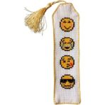 Uretti - Sibel 2453 6623 El Yapımı Eğlenceli Emoji Kanaviçe Kitap Ayracı - Karışık-Çok Renkli - Ayraç - 6x21