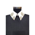 Uretti - Sümeyya 2589 3867 El Yapımı Taş İşlemeli Beyaz Seyyar Yaka - Kristal Choker Kolye