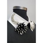 Uretti - Sümeyya 2589 8164 El Yapımı Taş işlemeli Boncuklu Beyaz Seyyar Yaka - Kristal Choker Kolye