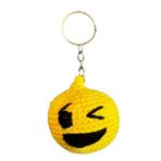 Uretti - Tuğba 9352 3517 El Yapımı Örgü Göz Kırpan Emoji Model Anahtarlık
