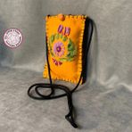 Uretti - Tülin 3528 El Yapımı Nakış Işlemeli Keçe Çapraz Çanta - Turuncu - Boy: 20 cm En: 14 cm