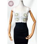 Uretti - Yıldız 7202 8363 El Örgüsü Yazlık Beyaz Kadın Büstiyer/Crop Bluz - 36/38/40 - Yeşil