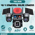 Urfakent AV-S445 E-Sim 4 Kameralı Aov Güneş Enerjili Kamera - Çok Renkli
