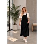 URİS Kadın Siyah Twst Model Modal Kumaş Uzun Jile Elbise 2'li Takım