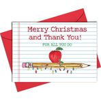 UrJKJV Öğretmen Noel Kartı - Zarflı Komik Noel Kartı, Sevgi ile Sevimli Noel Tatil Kartı, Onun ve Onun için Mutlu Noeller Kartı, Erkekler ve Kadınlar için Öğretmen Noel Hediyesi Fikirleri, 13 x 18 cm
