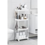 urlove Beyaz 4 Katlı Tekerlekli Düzenleyici Mutfak ve Banyo Rafı Vesken