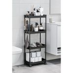 urlove Siyah 4 Katlı Tekerlekli Düzenleyici Mutfak ve Banyo Rafı Vesken