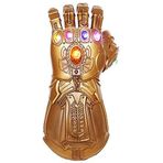 UrMsun Iron Man Infinity Gauntlet çocuklar için 2 pil yedek, demir adam eldiveni LED çocuklar için taşlı