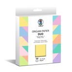 Ursus 22885599F - Origami Kağıt Duo "Pastel", 100 Yaprak 80 g/m², Boyut 15 x 15 cm, Farklı Renklerde Çift Taraflı Renkli Katlanır Kağıt, Katlama Kılavuzu Dahil