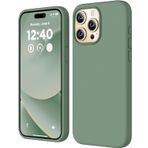 URUCHI Apple iPhone 15 Pro Kılıf 6.1 ile Uyumlu, İnce Sıvı Silikon 3 Katmanlı Tam Kaplamalı Yumuşak Jel Kauçuk Telefon Kılıfı Koruyucu Kapak 6.1 İnç, Açık Yeşil