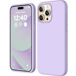 URUCHI Apple iPhone 15 Pro Kılıf 6.1 ile Uyumlu, İnce Sıvı Silikon 3 Katmanlı Tam Kaplamalı Yumuşak Jel Kauçuk Telefon Kılıfı Koruyucu Kapak 6.1 İnç, Lila