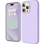 URUCHI Apple iPhone 15 Pro Max Kılıf 6.7 ile Uyumlu, İnce Sıvı Silikon 3 Katmanlı Tam Kaplamalı Yumuşak Jel Kauçuk Telefon Kılıfı Koruyucu Kapak 6.7 İnç, Lila