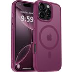 URUCHI Güçlü Manyetik iPhone 13 Telefon Kılıfı, [Mag-Safe ile Uyumlu] [Askeri Düzey Düşme Koruması] [Güçlü Silikon Kenarlar] İnce Yarı Saydam Mat Koruyucu Kılıf, Mürdüm