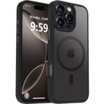 URUCHI Güçlü Manyetik iPhone 13 Telefon Kılıfı, [Mag-Safe ile Uyumlu] [Askeri Düzey Düşme Koruması] [Güçlü Silikon Kenarlar] İnce Yarı Saydam Mat Koruyucu Kılıf, Siyah