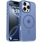URUCHI Güçlü Manyetik iPhone 14 Telefon Kılıfı, [Mag-Safe ile Uyumlu] [Askeri Düzey Düşme Koruması] [Güçlü Silikon Kenarlar] İnce Yarı Saydam Mat Koruyucu Kılıf, Açık Mavi