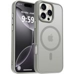 URUCHI Güçlü Manyetik iPhone 15 Pro Max Telefon Kılıfı, [Mag-Safe ile Uyumlu] [Askeri Düzey Düşme Koruması] [Güçlü Silikon Kenarlar] İnce Yarı Saydam Mat Koruyucu Kılıf, Gri