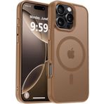URUCHI Güçlü Manyetik iPhone 16 Pro Telefon Kılıfı, [Mag-Safe ile Uyumlu] [Askeri Düzey Düşme Koruması] [Güçlü Silikon Kenarlar] İnce Yarı Saydam Mat Koruyucu Kılıf, Titanium