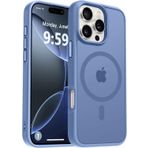 URUCHI Güçlü Manyetik iPhone 16 Telefon Kılıfı, [Mag-Safe ile Uyumlu] [Askeri Düzey Düşme Koruması] [Güçlü Silikon Kenarlar] İnce Yarı Saydam Mat Koruyucu Kılıf, Açık Mavi