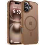 URUCHI Güçlü Manyetik iPhone 16 Telefon Kılıfı, [Mag-Safe ile Uyumlu] [Askeri Düzey Düşme Koruması] [Güçlü Silikon Kenarlar] İnce Yarı Saydam Mat Koruyucu Kılıf, Titanium