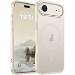 URUCHI Güçlü Manyetik iPhone 17 Air Telefon Kılıfı, [Mag-Safe ile Uyumlu] [Askeri Düzey Düşme Koruması] [Güçlü Silikon Kenarlar] İnce Yarı Saydam Mat Koruyucu iPhone 17 Air Kılıfı için, Bej