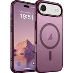 URUCHI Güçlü Manyetik iPhone 17 Air Telefon Kılıfı, [Mag-Safe ile Uyumlu] [Askeri Düzey Düşme Koruması] [Güçlü Silikon Kenarlar] İnce Yarı Saydam Mat Koruyucu iPhone 17 Air Kılıfı için, Mürdüm