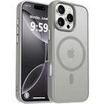 URUCHI Güçlü Manyetik iPhone 17e / 16e Telefon Kılıfı, [Mag-Safe ile Uyumlu] [Askeri Düzey Düşme Koruması] [Güçlü Silikon Kenarlar] İnce Yarı Saydam Mat Koruyucu Kılıf, Gri