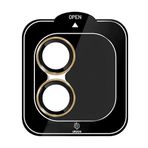 URUCHI iPhone 11 Mini / 12 Mini / 12 iPhone Kamera Lens Koruyucu, Safir, Kolay Kurulum, Alüminyum Alaşım Çerçeveli 9H Sertliğinde Cam Lens,Gold