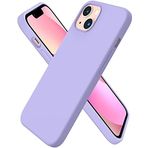 URUCHI iPhone 13 6.1 inç ile Uyumlu İnce Sıvı Silikon Kılıf, 3 Katmanlı Yumuşak İç Astar, Tam Kaplamalı Darbe Emici Koruma, Esnek Mat Tasarım – Lila