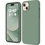 URUCHI iPhone 13 Pro 6.1 inç ile Uyumlu İnce Sıvı Silikon Kılıf, 3 Katmanlı Yumuşak İç Astar, Tam Kaplamalı Darbe Emici Koruma, Esnek Mat Tasarım – Açık Yeşil