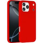 URUCHI iPhone 13 Pro 6.1 inç ile Uyumlu İnce Sıvı Silikon Kılıf, 3 Katmanlı Yumuşak İç Astar, Tam Kaplamalı Darbe Emici Koruma, Esnek Mat Tasarım – Kırmızı