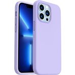 URUCHI iPhone 13 Pro 6.1 inç ile Uyumlu İnce Sıvı Silikon Kılıf, 3 Katmanlı Yumuşak İç Astar, Tam Kaplamalı Darbe Emici Koruma, Esnek Mat Tasarım – Lila
