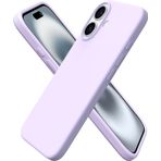 URUCHI iPhone 16 Kılıfı 6.1" ile Uyumlu, İnce Sıvı Silikon 3 Katmanlı Tam Kaplamalı Yumuşak Jel Kauçuk Darbeye Dayanıklı Telefon Kılıfı, Çizilmez Mikrofiber Astarlı Koruyucu Kılıf, Lila