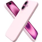 URUCHI iPhone 16 Plus Kılıfı 6.7" ile Uyumlu, İnce Sıvı Silikon 3 Katmanlı Tam Kaplamalı Yumuşak Jel Kauçuk Darbeye Dayanıklı Telefon Kılıfı, Çizilmez Mikrofiber Astarlı Koruyucu Kılıf, Pudra Pembe