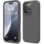 URUCHI iPhone 16 Pro 6.3" Kılıf, İnce Sıvı Silikon Tam Kaplamalı, 3 Katmanlı Yumuşak Jel Kauçuk, Mikrofiber Astarlı, Darbeye ve Çizilmeye Dayanıklı Koruyucu Telefon Kılıfı, Gri