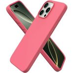 URUCHI iPhone 16 Pro 6.3" Kılıf, İnce Sıvı Silikon Tam Kaplamalı, 3 Katmanlı Yumuşak Jel Kauçuk, Mikrofiber Astarlı, Darbeye ve Çizilmeye Dayanıklı Koruyucu Telefon Kılıfı, Pembe