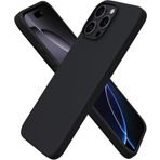 URUCHI iPhone 16 Pro 6.3" Kılıf, İnce Sıvı Silikon Tam Kaplamalı, 3 Katmanlı Yumuşak Jel Kauçuk, Mikrofiber Astarlı, Darbeye ve Çizilmeye Dayanıklı Koruyucu Telefon Kılıfı, Siyah